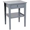 HAKU Tavolino in legno massello grigio con cassetto e ripiano Tavolino da salotto in legno - Dimensioni: L 46 x A 60 x P 35 cm Stile: Tradizionale