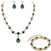 Clearine Donna Parure Gioielli-Collana Orecchini Moda Matrimonio Sposa Cristallo Pendente Collana Bracciale Ciondolare Set Trasparente