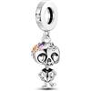 NARMO 925 Charms in Argento Sterling per Pandora Bracciali Divertente Danza Scheletro Charm per Halloween, Dancing Skeleton