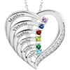 Easycosy Collana Personalizzata con Nome Inciso, Ciondolo Mamma a Cuore Personalizzato, Collana da Donna in Argento 925, Idee Regalo per Donna, Amica, Lei, Bambina(6 nomi)