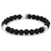 Kuzzoi Buddha 0207621725 - Bracciale da uomo con perle laviche (8 mm) ed elementi in argento Sterling 925, lunghezza 19-23 cm, 19 cm, Argento sterling, Pietra lavica Perla