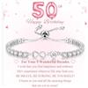 VEEDOFA Braccialetto tennis da donna, in argento Sterling, con simbolo dell'infinito, ipoallergenico, regolabile, idea regalo per 30°, 40°, 50°, 60° compleanno, con biglietto per mamma, nonna, 7