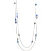 BULINLIN Collana multifilo in argento con pietre naturali per donna, con perle incastonate, gioielli in argento per costume, regalo per la festa della mamma, regalo per lei, 92 cm, Pietra Resina Vetro