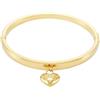 Fossil Bracciale da donna in acciaio inossidabile con chiusura a pulsante, Oro ambrato