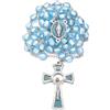 Mondo Cattolico - Rosario cattolico in Vetro Veneziano della Vergine Miracolosa. Ideale come regalo religioso (Acquamarina)