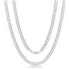 Aka Gioielli - Catena Cubana 7mm in Argento 925 Massiccio- Collana Grumetta Uomo Donna Argento 925 Vero - lunga 60 cm