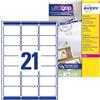 Avery Etichette adesive bianche per indirizzi, 63,5x38,1mm, adesivi permanenti, stampanti laser, 250 fogli