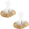 JRSHIRLEYLTD 220 Pezzi etichette per ciondoli, etichette cartoncino con foro, etichette carta kraft con cordoncino, 15 x 25 mm, per gioielli, vestiti, regali, artigianato