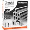 Eurocali 10 Profili Slim da 2 metri in Alluminio per Strisce LED Copertura Opaca 7,8 x 9 mm - Installazione a superfice - Barra per Strip LED, Dissipatore