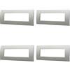 ZOREI 4 Pezzi Placca Compatibile Con Vimar Arke, Placche In Plastica (7 Posti/Moduli,Silver)