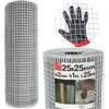 Lun Fix Rete metallica per voliera, per conigli, 25 x 25 cm, 2,0 mm, 1 m x 25 m