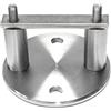 PRIOstahl - Supporto per palo, da parete, flangia, corrimano e ancora, 1 supporto rotondo, attacco da 42,4 mm, per pali di ringhiera, tubo di collegamento da parete in acciaio inox V2A