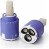 Schläfer 480039-B002 | Cartuccia Ricambio D.25 Compatibile con F.lli Frattini R08032 Cartuccia Rubinetto Miscelatore Diam. Ø 25mm in Ceramica Bassa con 2 Piedini serie BRERA MODUS GINGO CAYEN MEGAN