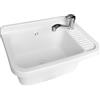 Avilia Lavabo da Parete per Esterni - Lavatoio per Lavaggio Vestiti a Mano, Ideale per Giardini, Terrazze, Campeggio, con Piano Antiscivolo, in Resina, 50x35x24cm, Bianco