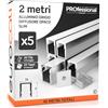 Eurocali Profilo Slim da 2 metri in Alluminio per Strisce LED Copertura Opaca 7,8 x 9 mm - Installazione a superfice - Barra per Strip LED, Dissipatore - Pacco da 5 pezzi