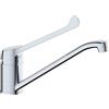 Schläfer 510164014 - Rubinetto per Lavello leva lunga Cromo, Miscelatore Cucina leva clinica con Comando a Gomito Timeless, Beccuccio Girevole a 360°, Connettori G 3/8 Pollici
