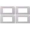ZOREI 4 Pezzi Placche Compatibile Con Vimar Plana, Placche In Plastica (4 Posti/Moduli,Bianco)