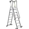 Svelt Scala Professionale in Alluminio Rinforzato - Piattaforma 43x44 cm con Guarda-Corpo 80 cm - 2 Ruote Ø125 mm - Uso Intensivo - Altezza Lavoro 3,80 m (7 Gradini)