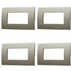 ZOREI 4 Pezzi Placca Compatibile Con Vimar Arke, Placche In Plastica (4 Posti/Moduli,Bronzo)