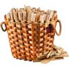 Avilia Cesta Portalegna Ovale in Rattan con Fodera e Manici Interni, 50x42x40cm - Elegante Soluzione per Camino Interno