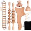 Yofuly 6 PCS per massaggio con terapia del legno, kit completo professionale per massaggiatore Maderoterapia per modellamento del corpo, drenaggio linfatico, sollievo dal dolore muscolare