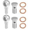 X AUTOHAUX 14 mm ID 10 mm OD M14 x 1,5 Banjo raccordo adattatore tono argento - 8 pezzi