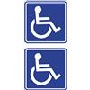 pubblimania 2 Adesivi DISABILI INVALIDI. per Uso Interno del Vetro (vetrofania) di Auto, Camper, Parabrezza