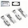 DIYCUT 4 Pezzi Portatarga Auto, Supporto Portatarga, Auto Clip Targa Rimorchio, Argento, Acciaio Inossidabile, per Auto, Moto, Camper, Roulotte e Tutti i Veicoli