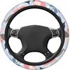 Myfsucce Coprivolante in Poliestere Antiscivolo Accessori Auto Universali 15 Pollici/38 cm, Motivo Rosa e Fiori Blu