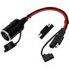 HuaLiSiJi Accendisigari SAE 12V 24V SAE a Presa Accendisigari 14AWG 20A, per Moto, Frullatore, Caricatore Solare (0.5m)