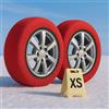 CARALL Calze da Neve Omologate Italia, Colore Rosso, Misura XS, Catene Da Neve Tessili (Rosso,XS)