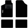 QUEMAR Tappetini Auto per Renault Clio II, Bordo Nero, 1 Ricamo | 1998-2005 / Kit Tappeti Moquette e Gomma su Misura / Set 2 Anteriori + 2 Posteriori / Ricami e Colori Personalizzati