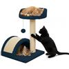 Avilia Tiragraffi per Gatti 50 cm con Piattaforma Imbottita in Sisal Naturale - Albero Tiragraffi Compatto con Pallina Pendente, Ideale come Giochi Gatto e Trespolo per Relax in Casa