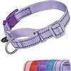 YUDOTE Collari riflettenti per cani Martingale a prova di fuga anti-tiro Coller da allenamento con fibbia di sicurezza a sgancio rapido per cani a testa stretta facile da camminare, piccolo lilla