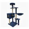 Wintem - Tiragraffi per Gatti 120 Cm Multilivello con Cuccia Chiusa e Amaca Laterale, Struttura con Colonne in Sisal e Giochi Pendente, Ideale per Uso Quotidiano in Casa (Blu)