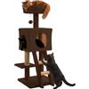 Avilia Albero Tiragraffi per Gatti Adulti 92 cm con Cuccia Chiusa e Piattaforme Multilivello Colonna Sisal Naturale e Scala Integrata, Ideale come Trespolo per Gatti e Giochi in Casa (40x35x92 cm)