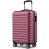 NUMADA - Trolley Bagaglio a Mano Upfly 20' ABS (53x33,5x22cm) con chiusura a combinazione e 4 ruote doppie a 360. Valigia da cabina rigida resistente e leggera con interni a scomparti | Bordeaux