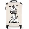 NoBoringSuitcases.com Valigia Bambini, Trolley Bambini, Valigia Per Bambini, Trolley Per Bambini da Viaggio, Trolley a Mano Bambini, Trolley Bagaglio a Mano 55x40x20 cm (Zebra - Bianco e nero)