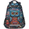 Wzzzsun Simpatico Doodle Dell'Universo Degli Uccelli Gufo Zaino Bambini Ragazze Ragazzi Zainetti Scuola con Riflettenti Daypack Borsa da Viaggio per Donna Uomo