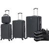 CELIMS Set di valigie leggere, approvate da più di 100 compagnie aeree, per un viaggio in totale sicurezza, Nero , Set 4 pièces