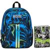 Seven Zaino Scuola Adavanced Detach, Nero Blu, Multi-Shade Boy, Tasca Staccabile Uso Zainetto, Tasca Porta PC, Scuola + Seven Diario Scuola 12 Mesi, Nero, Ragazzo