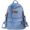 KAOBIO Zaino in jeans da donna e da uomo, zaino vintage grunge blu jeans per computer portatile, zaino retrò per viaggi e lavoro, blu, Taglia unica