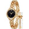 CIVO Retrò Orologio Donna Piccolo: Nero e Oro Acciaio Quadrante Madreperla Rotondo - Analogico Impermeabile Bracciale a Maglie a Grano - Eleganti per Donna Cene Business Serata
