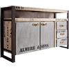 MASSIVMOEBEL24.DE Credenza in Legno Mango/Ferro - Stampato 145x40x85 Factory #143