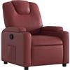 vidaXL Poltrona Reclinabile Rosso Vino in Similpelle