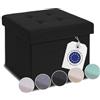 Blumtal panca contenitore - panca camera da letto 41x31x31 cm - pouf contenitore camera da letto - puffo per appoggiare i piedi - puff salotto - pouf rettangolare - cassapanca pouf contenitore in nero