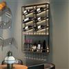 POWRZZZY Portabottiglie da Parete,Espositore per Vino Scaffali Portabottiglie Decorativo,Creativa Della Decorazione dell'armadietto,Portabottiglie da Parete in Ferro Battuto,Bar Cantinetta da Cucina Espositore