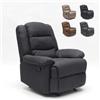 Produce Shop Poltrona a Dondolo Relax Reclinabile con Poggiapiedi in Tessuto Design Sofia - Nero