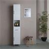 Kiamami Valentina - Colonne per bagno a terra 190cm quercia bianco 2 ante, cassetto e vano a giorno Rimini