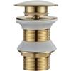 SHBHWS Pulsante di Scarico Pop-up Lavandino del Bagno Scolapiatti Sifone Tappo Rubinetto for lavabo Accessorio Tubo for Nero Cromato per Cucina e Bagno(Brushed Gold B)